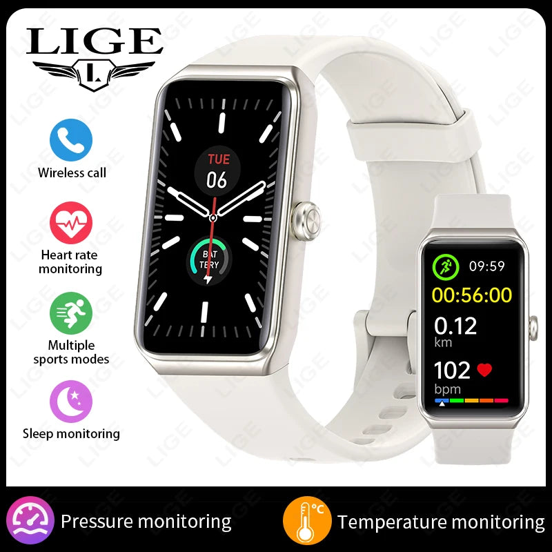LIGE Montre Connectée Homme & Femme – Écran HD 1,47", Appels, Fitness & IP68