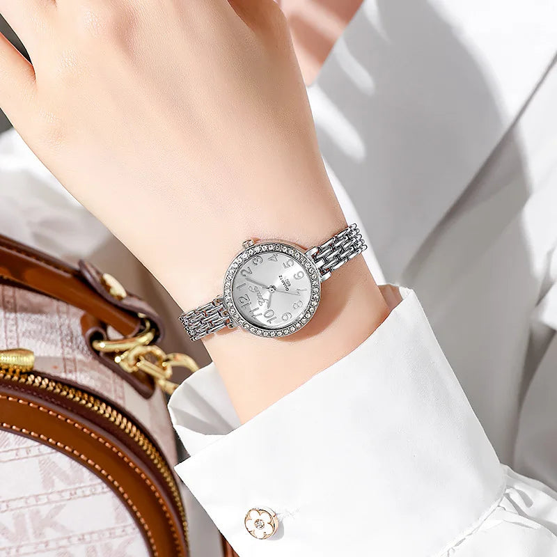 ⌚ Montre Femme Élégante à Quartz – Bracelet Chic et Cadran à Chiffres Arabes