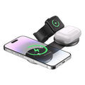 Chargeur Sans Fil Magnétique 3-en-1 Pliable – Station de Recharge Rapide 15W pour Smartphone, Montre & Écouteurs