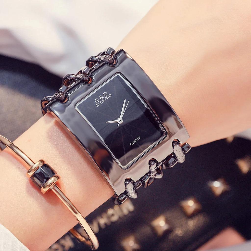 Women Luxury Brand Watch Dress Rhinestone Women Wristwatches Stylish Gold Female Watches for Women Montre Femme 2025