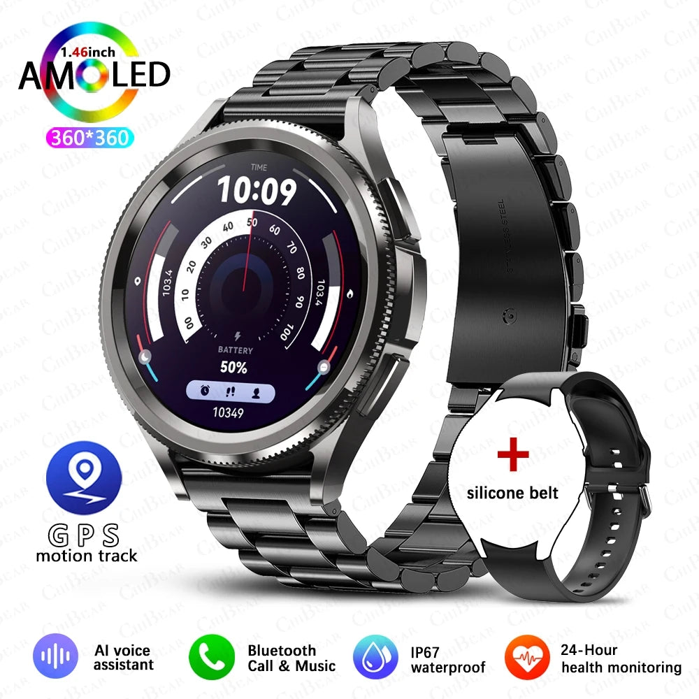 New Smart Watch 6 Men's Outdoor Sports 100+ Sport Modes IP68 Waterproof Watch AMOELD HD Screen Smartwatch Android IOS