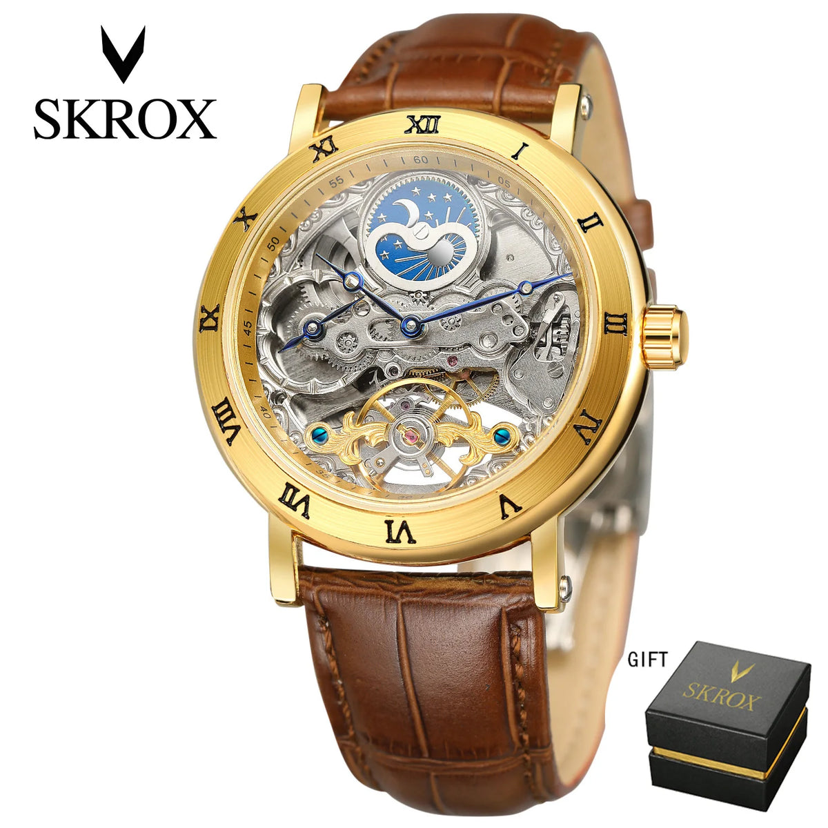 SKROX GMT Dual time-zones Automatic Waterproof Men's watches