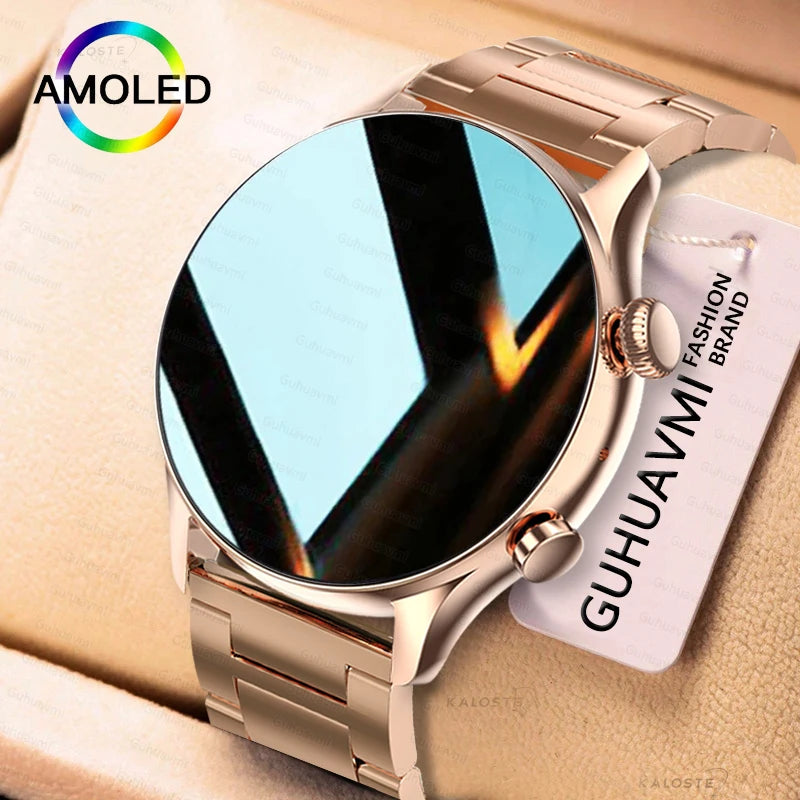New Smart watch Women AMOLED HD Screen Always On Display Bluetooth Call IP68 Waterproof GPS Smart Men Watch For Android ios