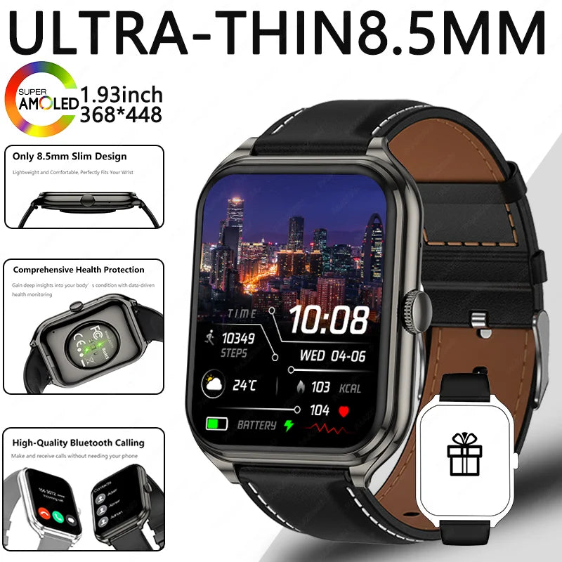 Montre Connectée Ultra-Fine – Écran AMOLED HD 1,93", Appels Bluetooth & Suivi Fitness