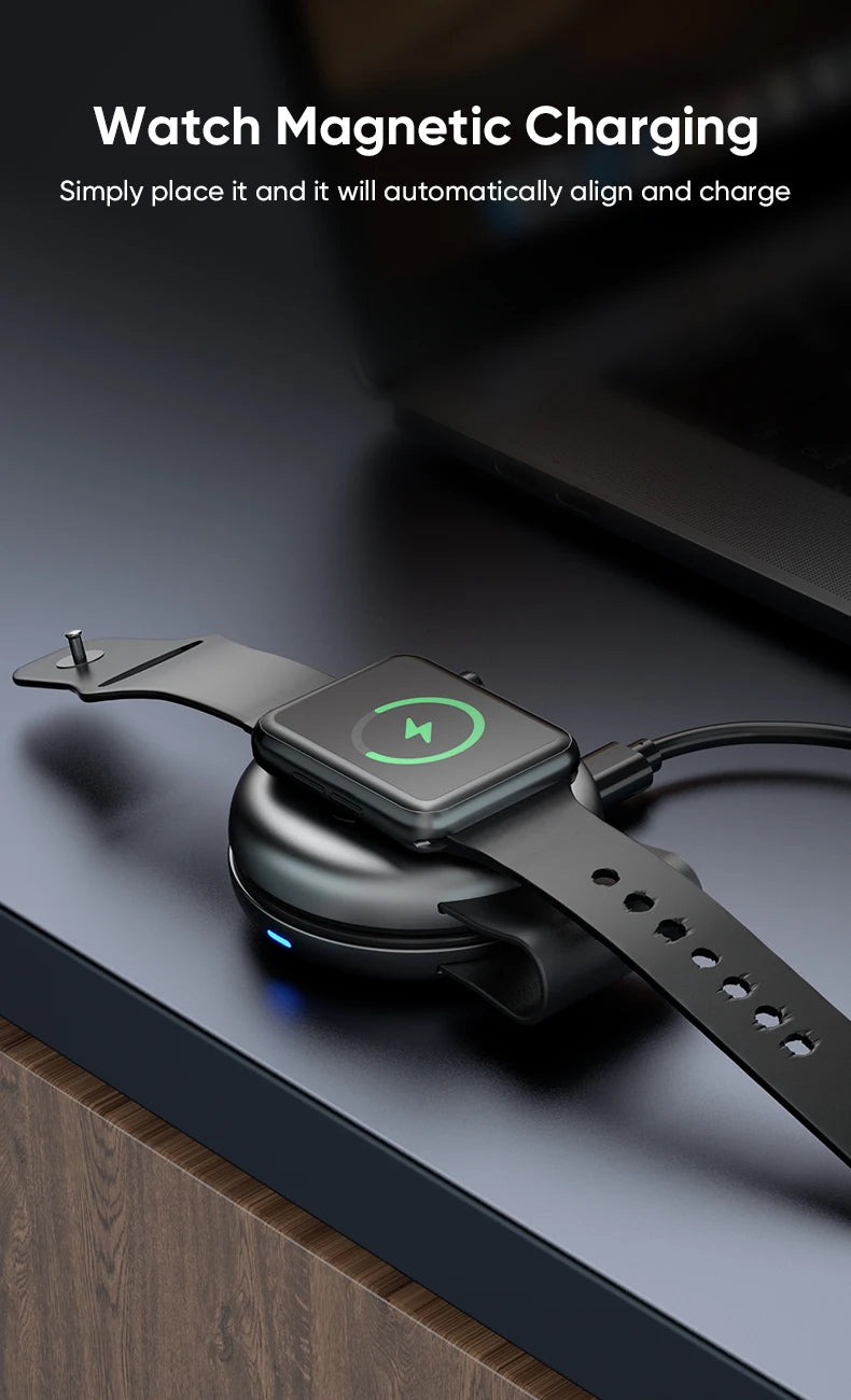 Chargeur Sans Fil Magnétique 3-en-1 Pliable – Station de Recharge Rapide 15W pour Smartphone, Montre & Écouteurs