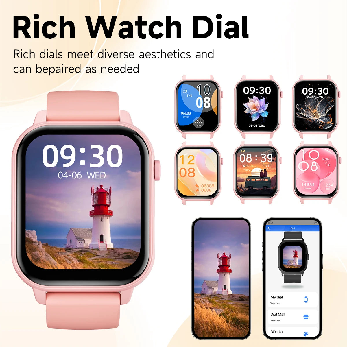 Smartwatch for men women 1.83‘’ Screen  Intelligent Voice Assistant SIRI Bluetooth Call Fitness Equipment Holiday Gift
