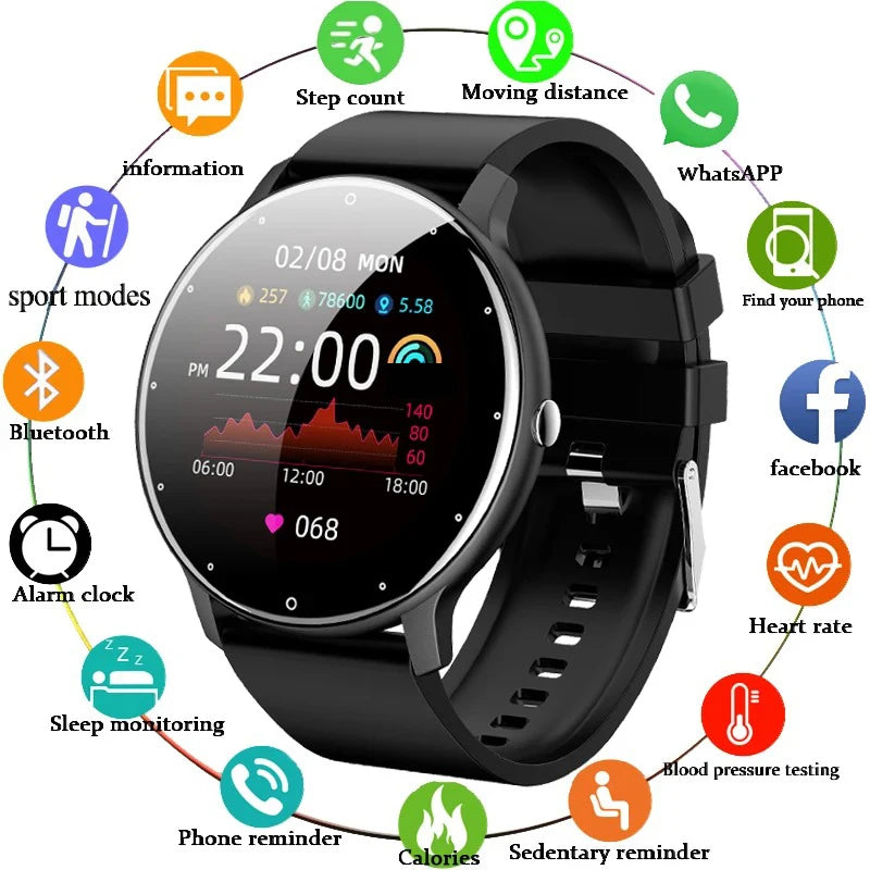 LIGE  Smart Watch Women Men Ladies Gift Sport Fitness Men Watches Heart Rate Monitor Waterproof Smartwatch For Android IOS