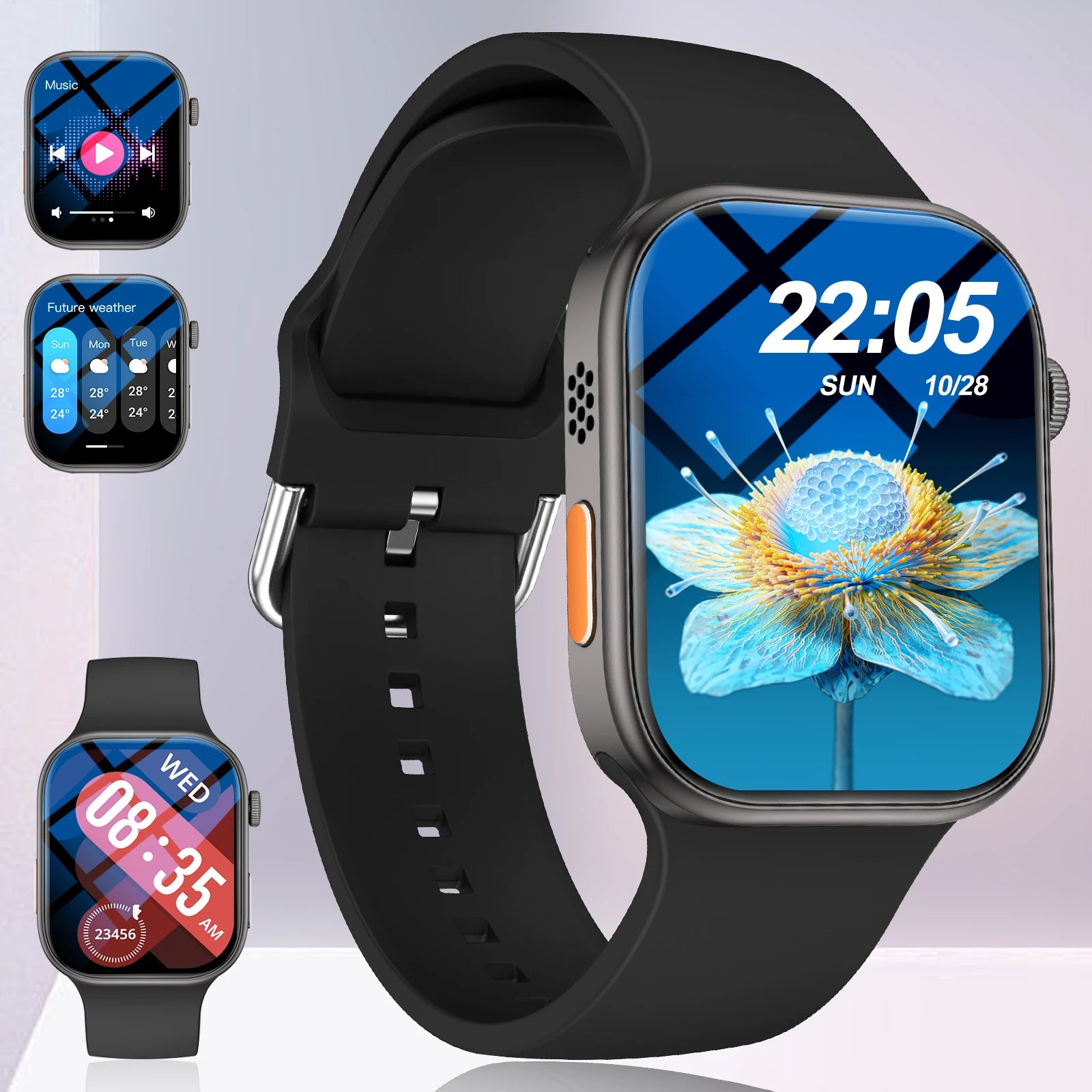 Montre Connectée Intelligente – Écran HD 2,02", Appels Bluetooth & Suivi Fitness