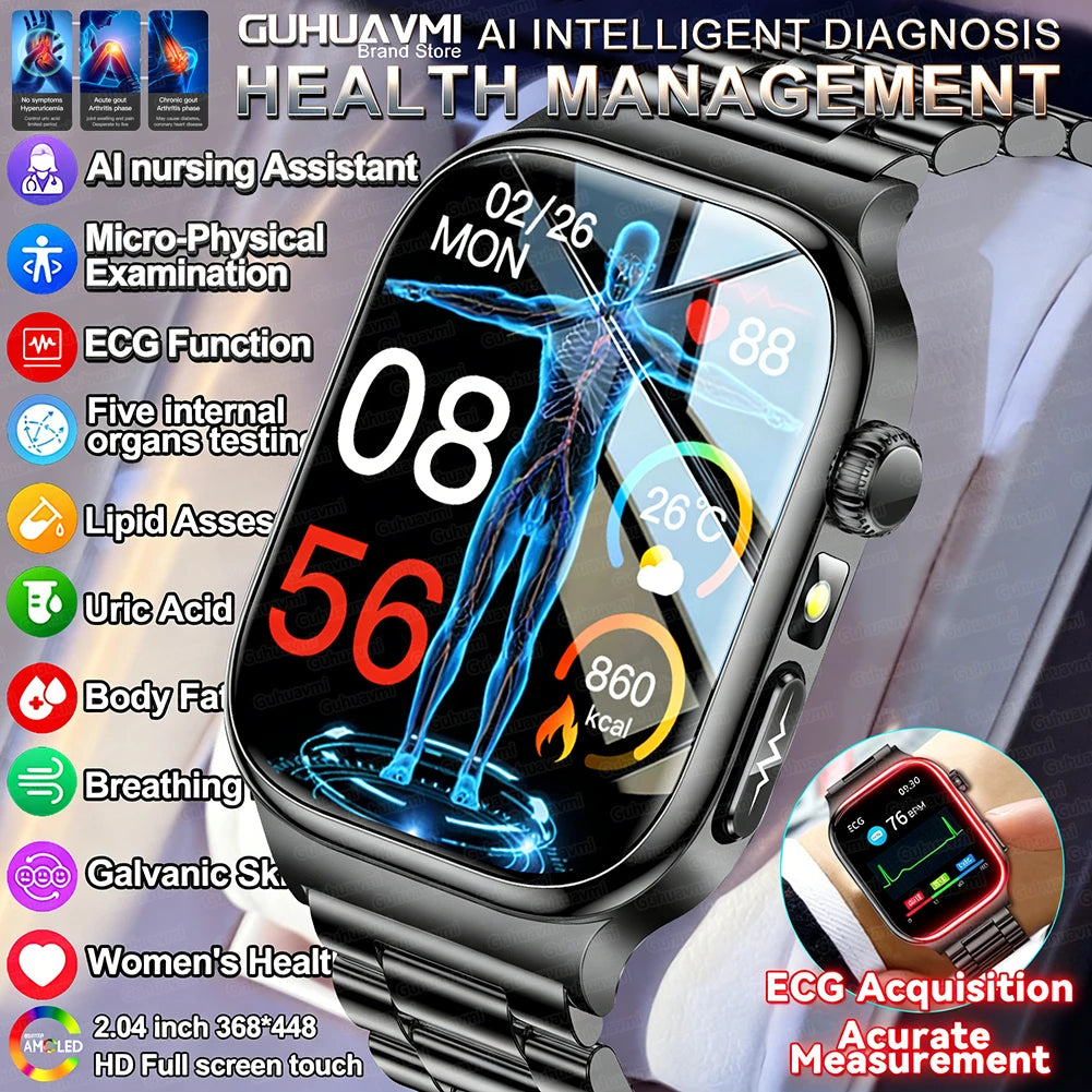 Montre Connectée Intelligente AI pour Homme & Femme – Suivi Santé et Fitness